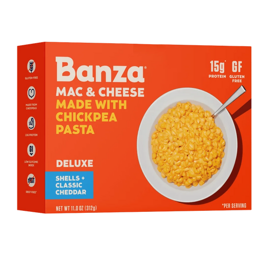 Banza, Mac & Cheese Chickpea Shells Classic Cheddar Deluxe 11oz
