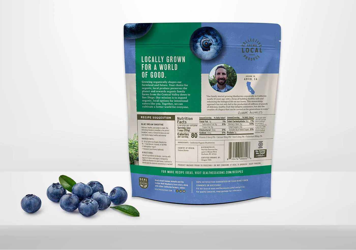 Seal The Seasons, Organic California Blueberries 32oz (Frozen)