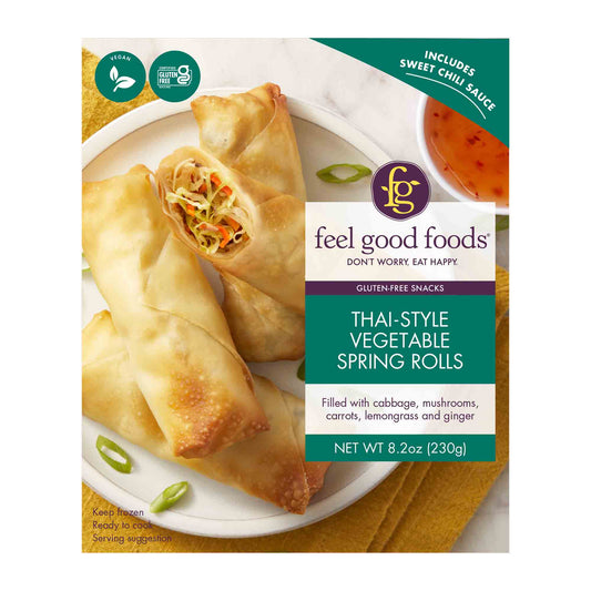 Feel Good Foods, Gluten-Free Vegan Thai-Style Vegetable Spring Rolls 8.2oz (Frozen)