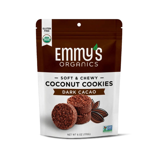 Emmy's Organics, Coconut Cookies Gluten Free Vegan Dark Cacao 6oz