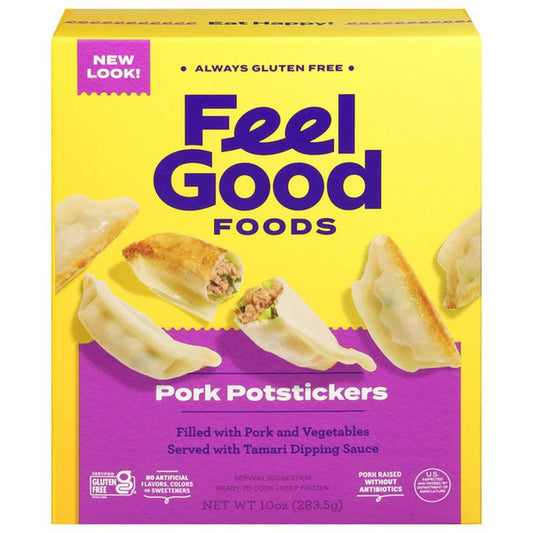 Feel Good Foods, Gluten Free Pork Potstickers 10oz (Frozen)