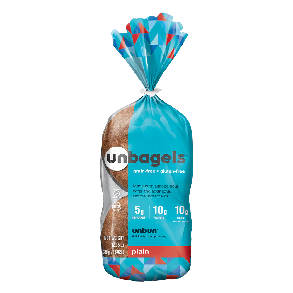 Unbun, Gluten Free Plain Bagels 12.35oz (Frozen)