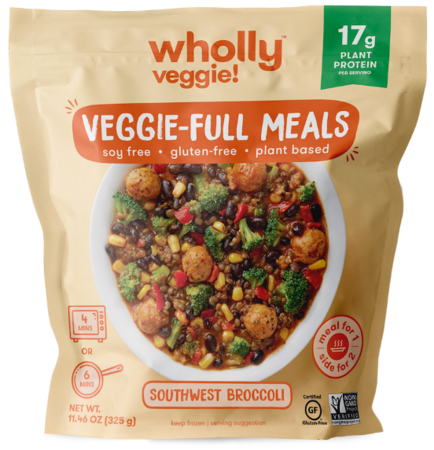 [Discon] Wholly Veggie, Veggie-full Meals Southwest Broccoli 11.4oz (Frozen) "best by 28 Aug 23"