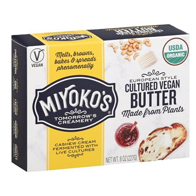 Miyoko's Creamery, European Style Salted Cultured Vegan Butter 8 oz (Chill)