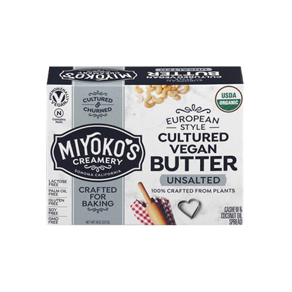 Miyoko's Creamery, European Style Unsalted Cultured Vegan Butter 8 oz (Chill)