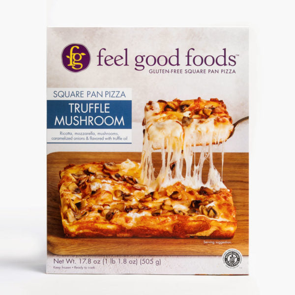 Feel Good Foods, Gluten-Free Truffle Mushroom Square Pan Pizza 17.8oz (Frozen)