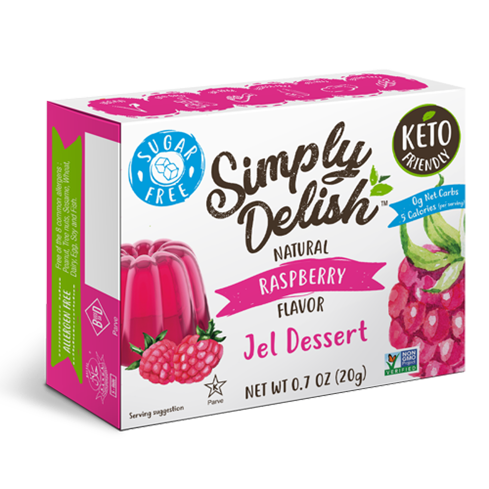 Simply Delish, Natural Raspberry Flavor Jel Dessert 0.7oz