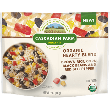 [Cascadian Farm Organic, Organic Hearty Blend with Brown Rice, Corn, Black Beans & Bell Peppers 12oz (Frozen) “best by 17 April 2024”