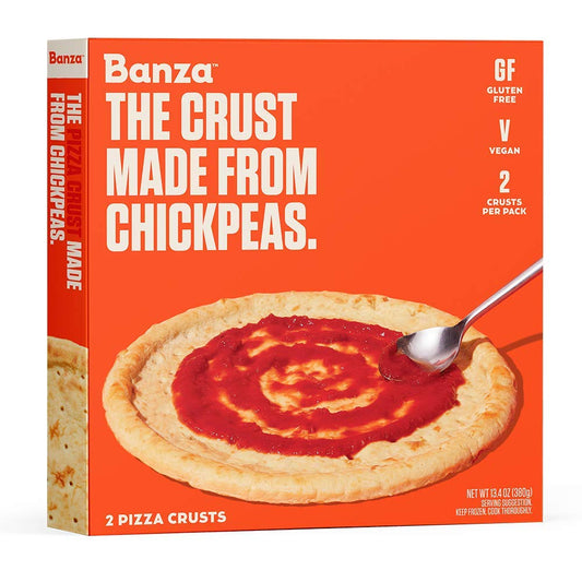 Banza - Gluten Free Vegan Plain Chickpea Pizza Crust 2 Count 13.4oz "best by 29/2/24" (Frozen)