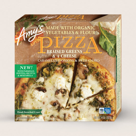 Amy's, Braised Green & 4 Cheese Pizza 14oz (Frozen)