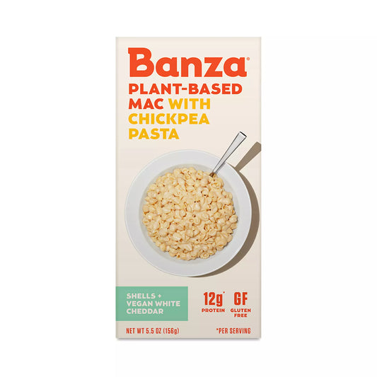 Banza, Mac & Cheese Chickpea Shells Vegan White Cheddar 5.5oz