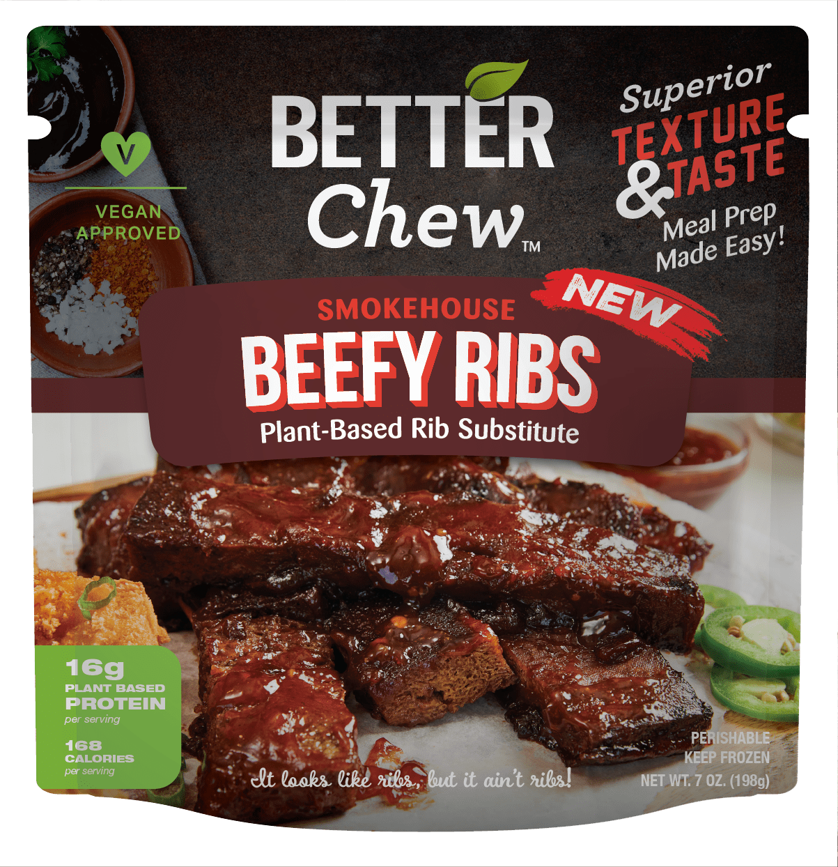 Better Chew, Plant-Based Smokehouse Beefy Ribs 7oz (Frozen)