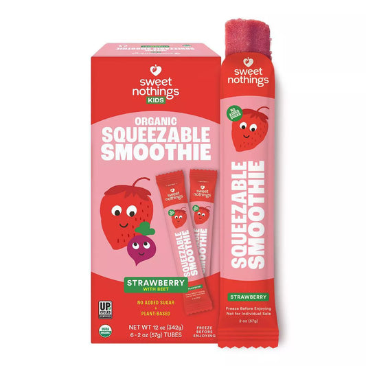 Sweet Nothings, Strawberry Beet Kids' Frozen Squeezable Smoothies 6ct/12oz (Frozen)