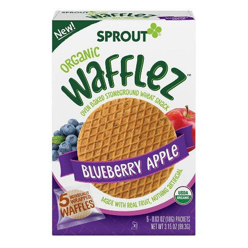 Sprout Organics, Blueberry Apple Wafflez 5 Packets 3.15oz