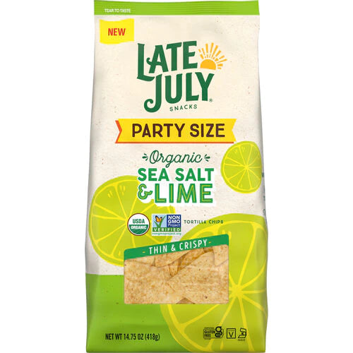 Late July, Party Size Restaurant Style Organic Sea Salt & Lime Tortilla Chips 14.75oz