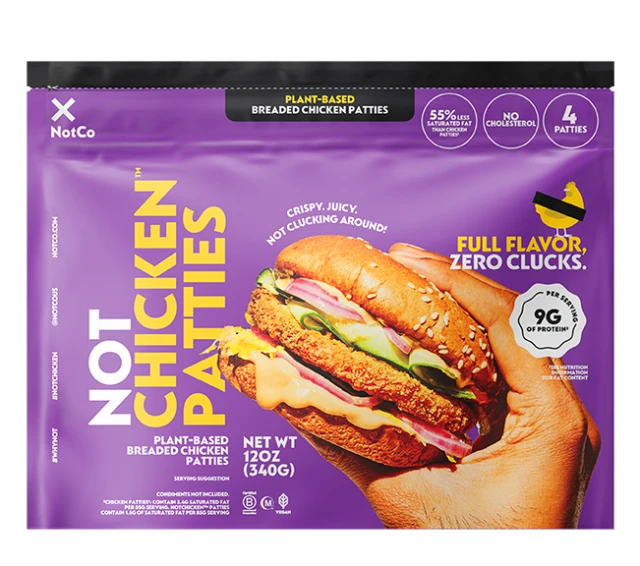 NotCo, Plant-Based Not Chicken 4 Patties 12oz (Frozen)