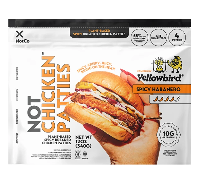 NotCo, Plant-Based Not Chicken 4 Patties Spicy Habanero 12oz (Frozen)