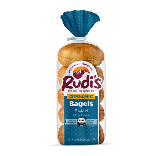 Rudi's Bakery, Organic Plain Bagels 15oz (Frozen)