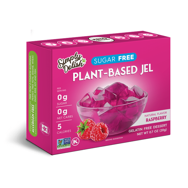 Simply Delish, Natural Raspberry Flavor Jel Dessert 0.7oz