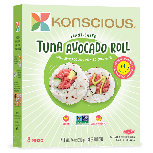 Konscious, Vegan Tuna Avocado Roll with Pickled Cucumber 7.4oz (Frozen)