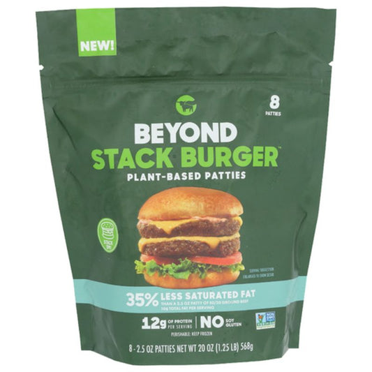 Beyond Meat, Beyond Stack Burger Plant-Based 8 Patties 20oz (Frozen)