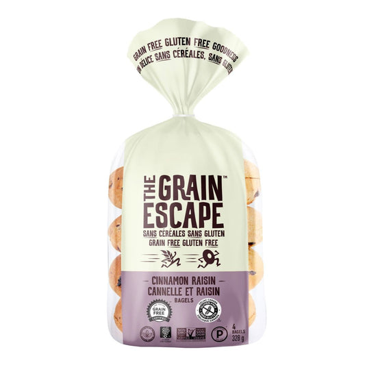 The Grain Escape, Gluten-Free Bagels Cinnamon Raisin 11.6oz (Frozen)