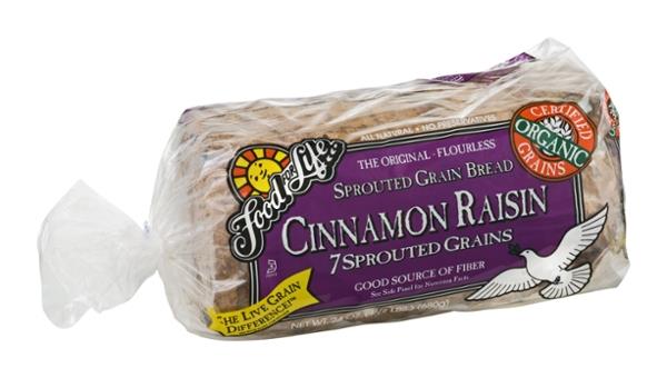 Food For Life, Ezekiel 4:9 Cinnamon Raisin Organic Sprouted Whole Grain Bread 24 oz (Frozen)