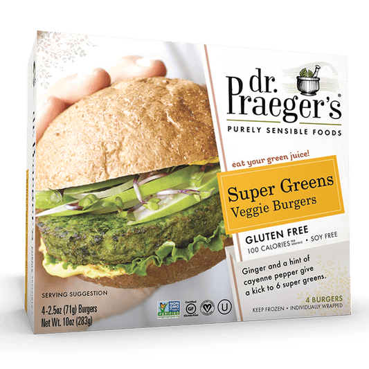 [Discon] Dr. Praeger’s, Super Greens Veggie Burgers 4 burgers 10oz (Frozen)