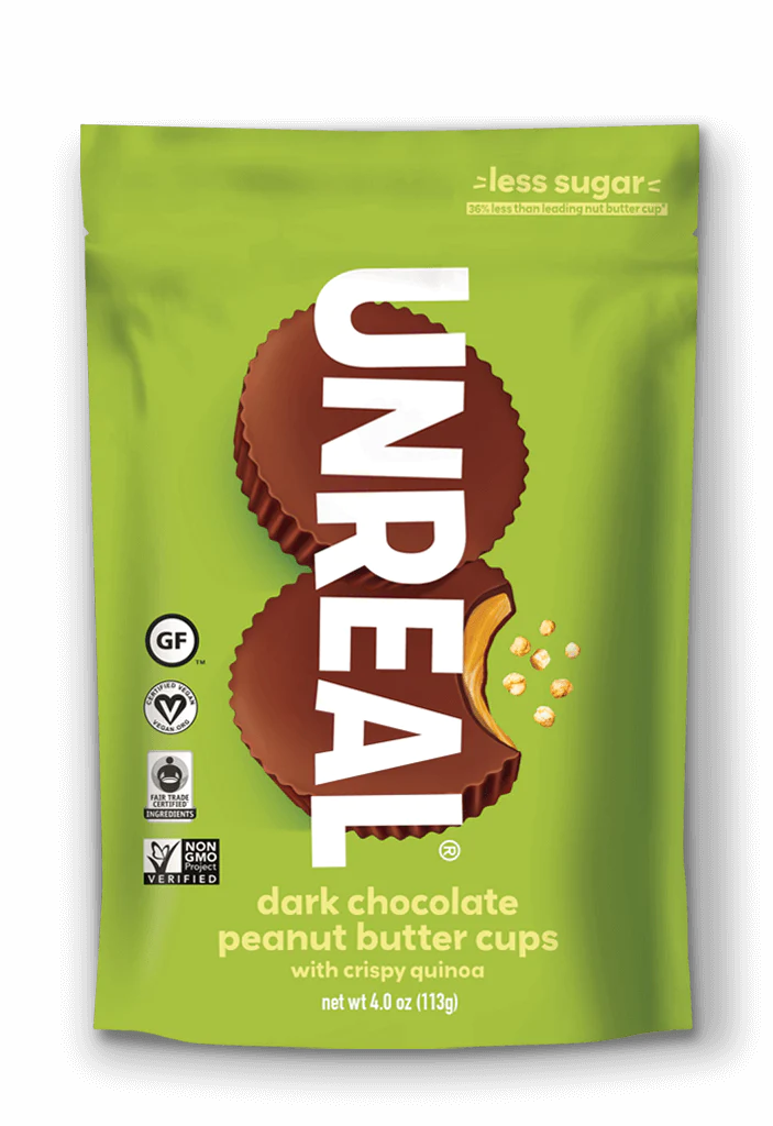 Unreal, Dark Chocolate Peanut Butter Cups with Crispy Quinoa 4oz