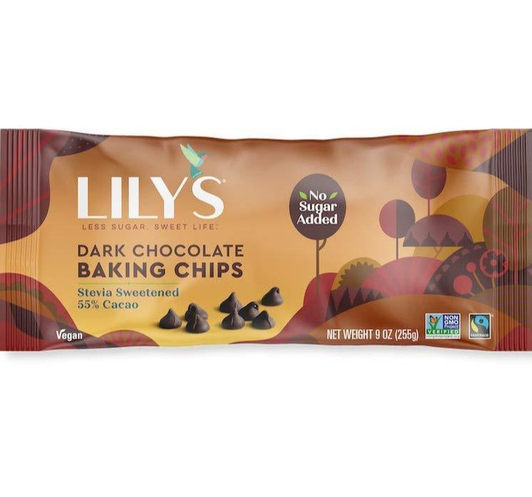 Lily's Sweets, Stevia Sweetened Gluten Free Dark Chocolate Baking Chips 9oz