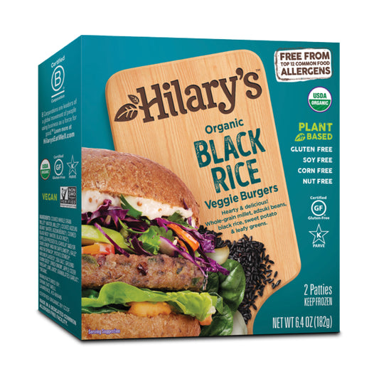 Hilary's, Organic Black Rice Veggie Burger 2patties 6.4oz (Frozen)