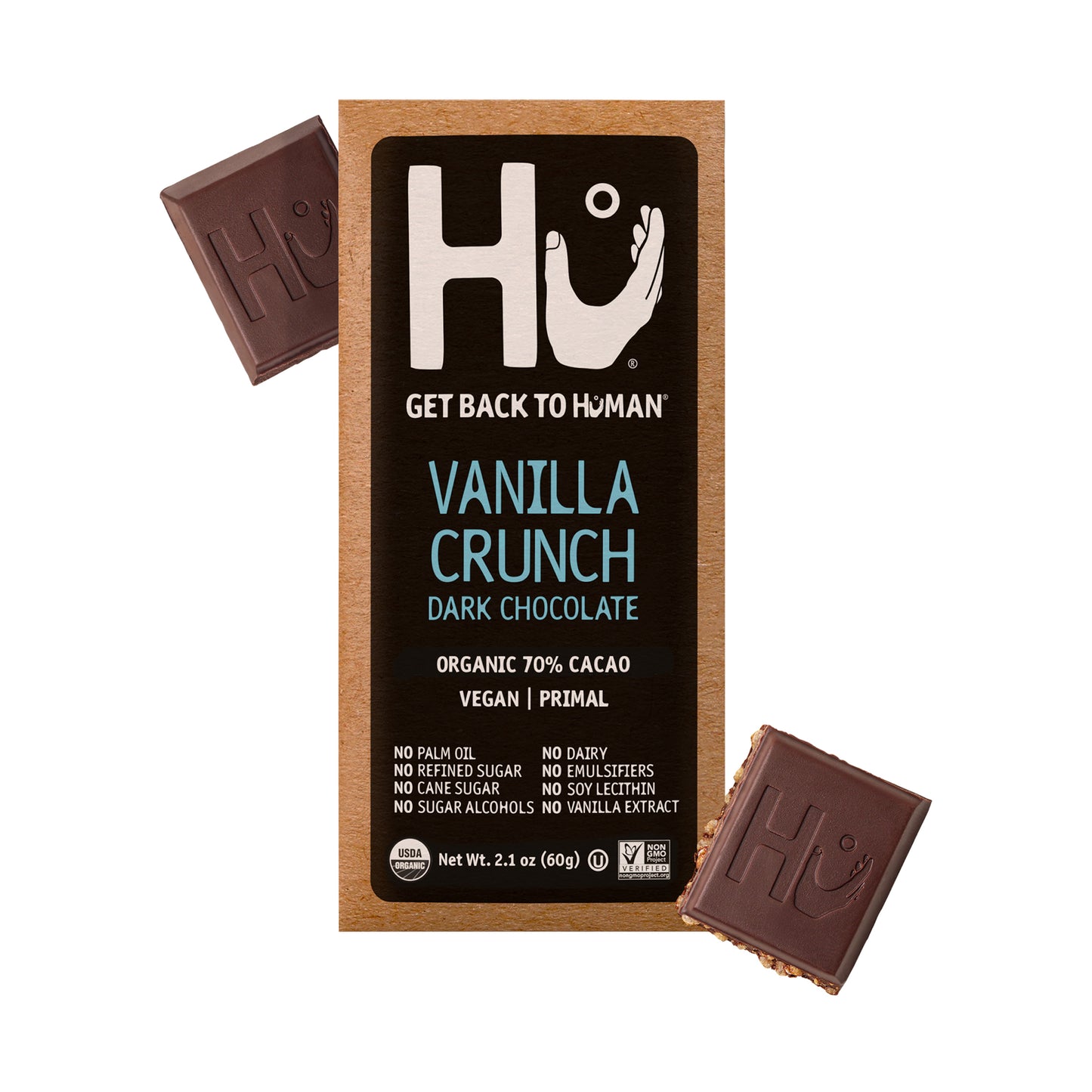 Hu Kitchen, Vanilla Crunch Dark Chocolate Bar 2.1oz