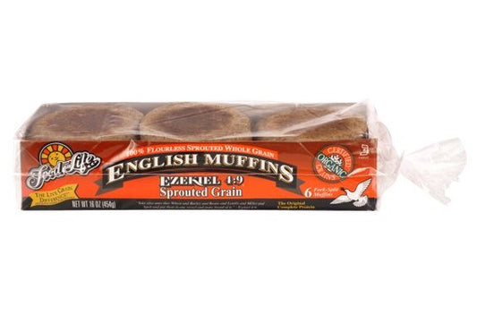 Food For Life, Ezekiel 4:9 Sprouted Organic Whole Grain English Muffins 16oz (Frozen)