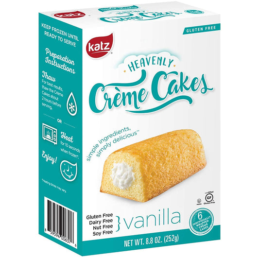[Discon] Katz, Gluten Free Vanilla Heavenly Creme Cakes 8.8oz (Frozen)