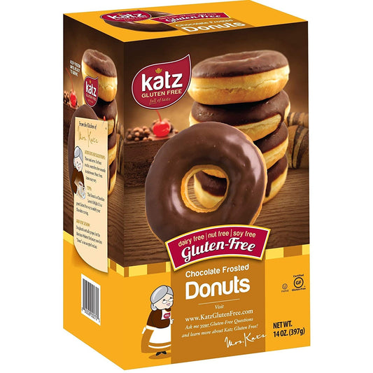 Katz, Gluten Free Chocolate Frosted Doughnuts 14oz (Frozen) "best by 18 Jul 23"