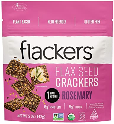 Flackers, Rosemary Flaxseed Crackers 5oz "best by 28 June 24"