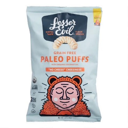 Lesser Evil, Organic Paleo Puffs Gluten Free No Cheese Cheesiness  5oz