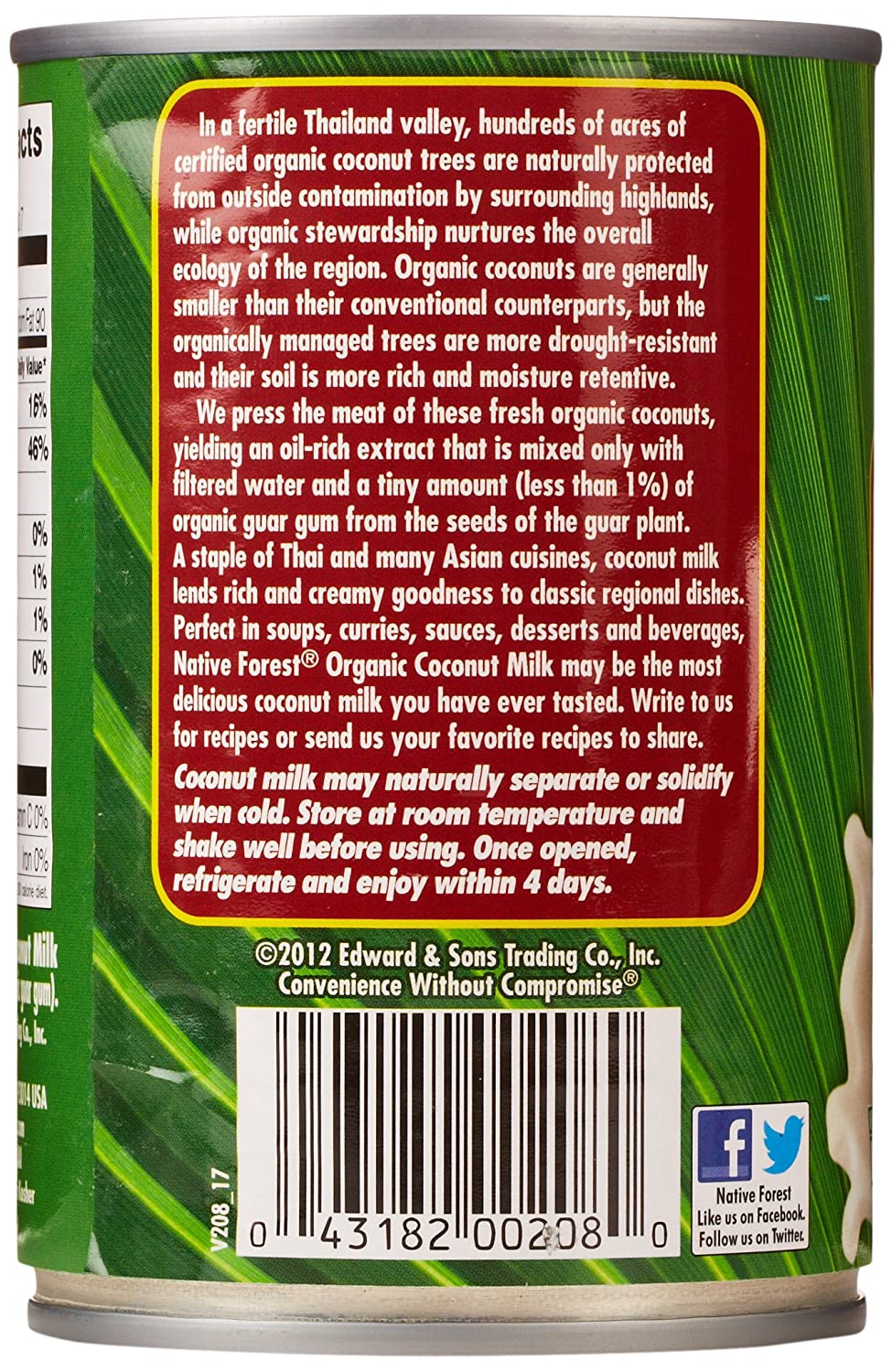 Native Forest, Organic Unsweetened Classic Coconut Milk 13.5oz