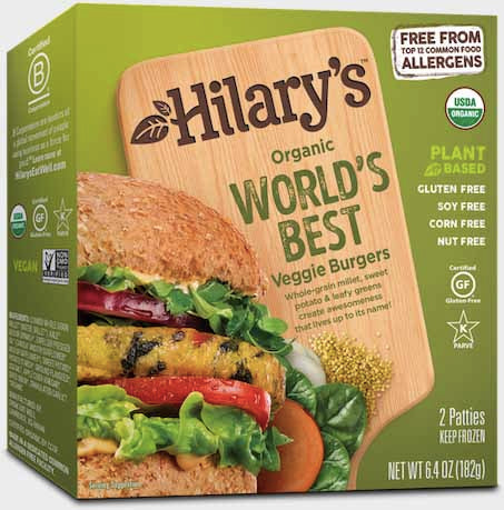 Hilary's, Organic World’s Best Veggie Burger 2patties 6.4oz (Frozen)