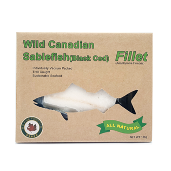 BC FINE FOOD, Wild Canadian Sablefish(Black Cod) Fillet 170g (Frozen)