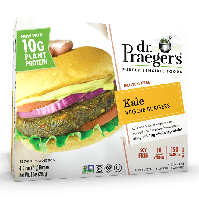 [Discon] Dr. Praeger’s, Kale Veggie Burgers 4 burgers 10oz (Frozen)