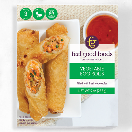 Feel Good Foods, Vegetable Gluten-Free Egg Rolls 9oz (Frozen)