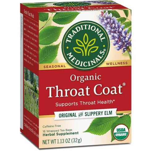 Traditional Medicinals, Organic Throat Coat Original with Slippery Elm 16Ct