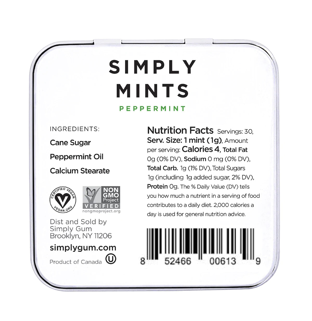 Simply Gum, Peppermint Mints 1.1oz