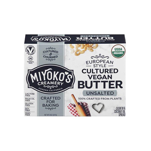 Miyoko's Creamery, European Style Unsalted Cultured Vegan Butter 8 oz (Chill)
