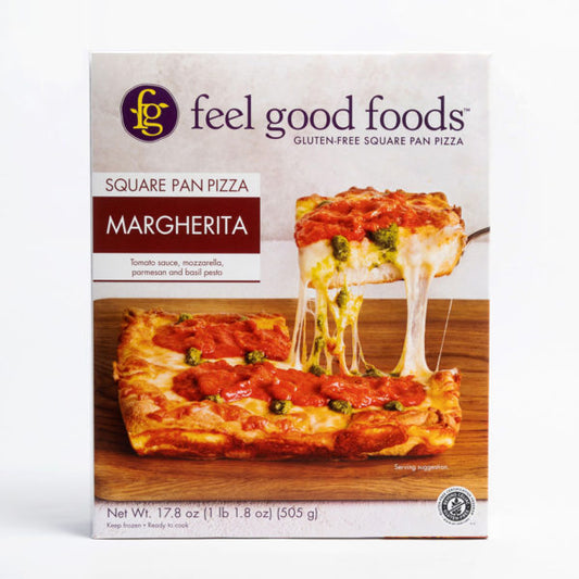 Feel Good Foods, Gluten-Free Margherita Square Pan Pizza 17.8oz (Frozen)