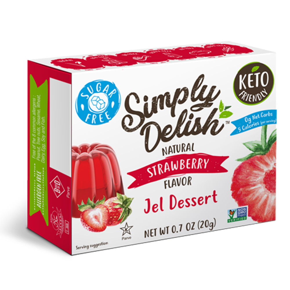 Simply Delish, Natural Strawberry Flavor Jel Dessert 0.7oz