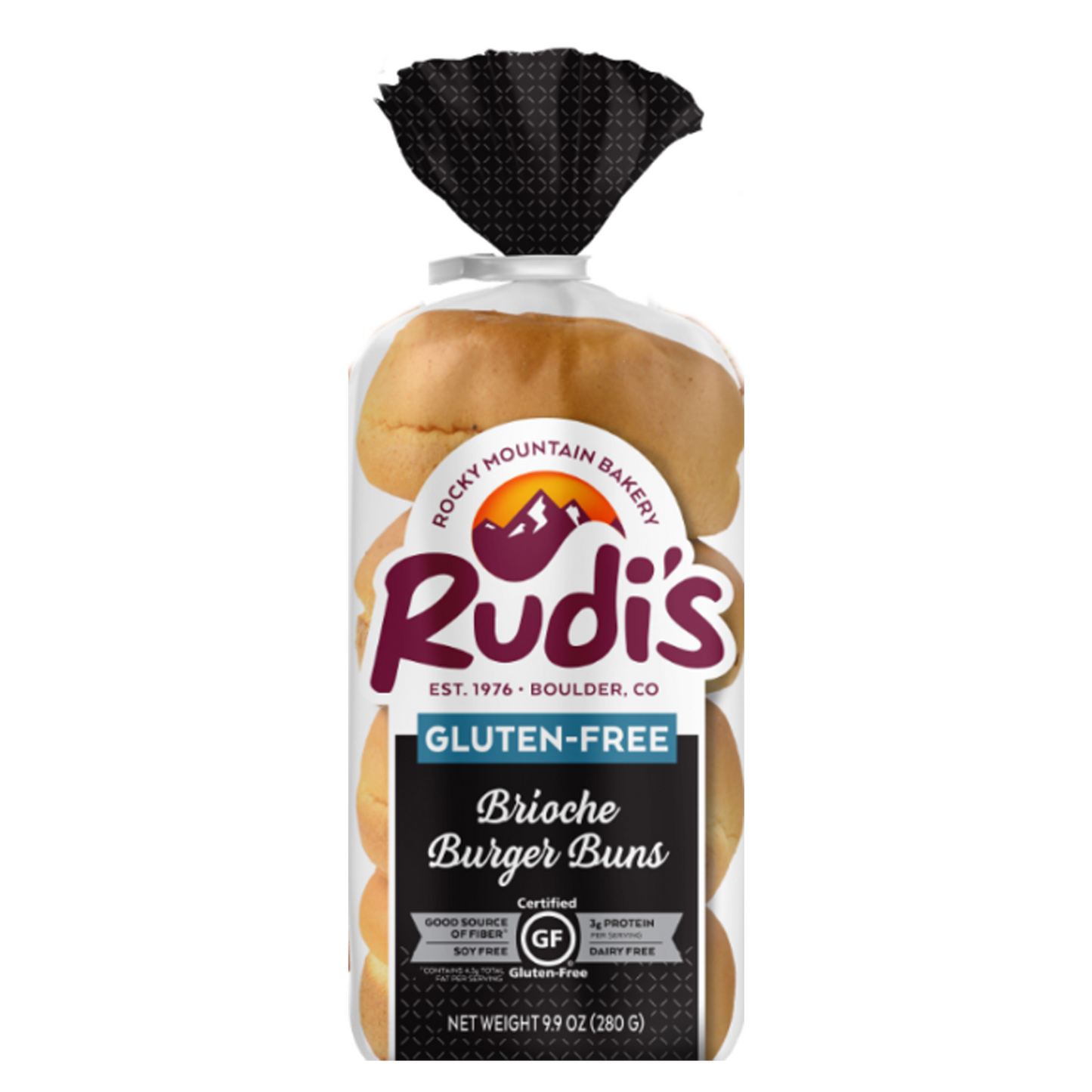 Rudi's Bakery, Gluten-free Brioche Burger Buns 9.9oz (Frozen)