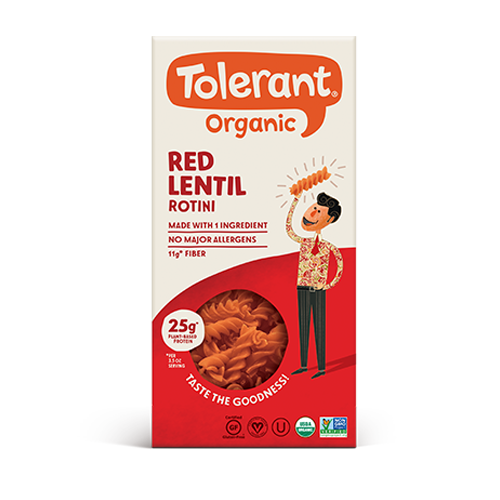 Tolerant, Organic Red Lentil Pasta Rotini 8oz