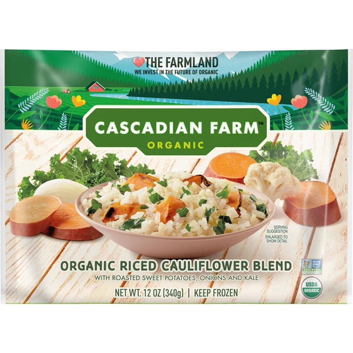 Cascadian Farm Organic, Cauliflower Riced with Roasted Sweet Potatoes & Kale 12oz (Frozen)
